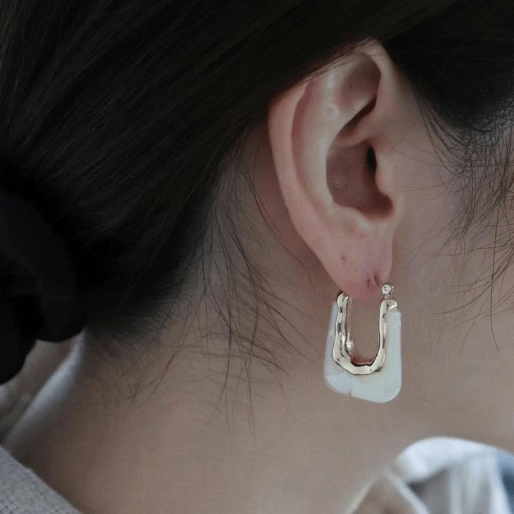fancy iridescent fan shaped acetate acrylic plastic resin juhu geometric dangle earring women earrings