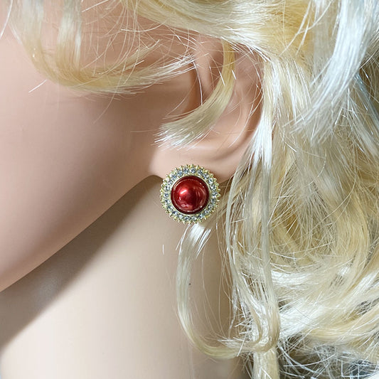Hepburn classic fashion jewelry earrings beads abs enameled pearl stud earrings women jewelry