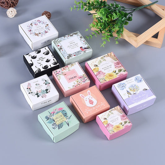 Small Size Colored Paper Card Foldable Boxes Carton Mailer Shipping Boxes