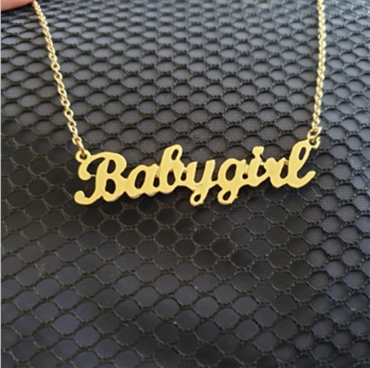 18 inches stainless steel babygirl pendant chain necklace Jewelry