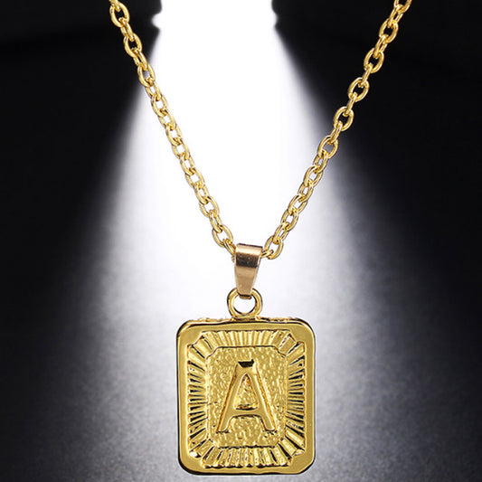 fashion hip hop large alloy gold plated initial necklace alphabet letter necklace jewelry