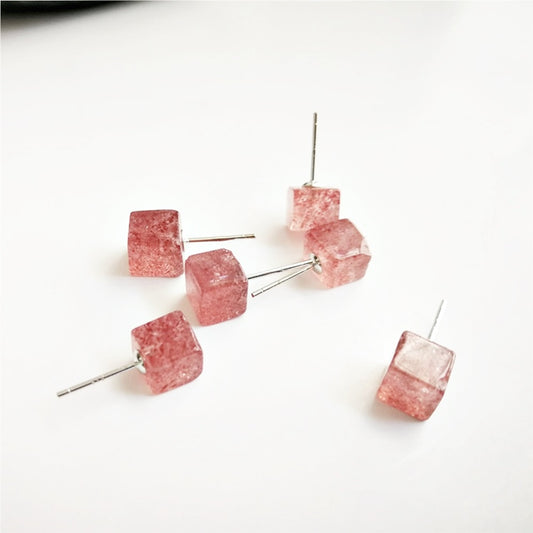 raw quartz crystal stone earring 925 sterling silver stud earring women earrings jewelry
