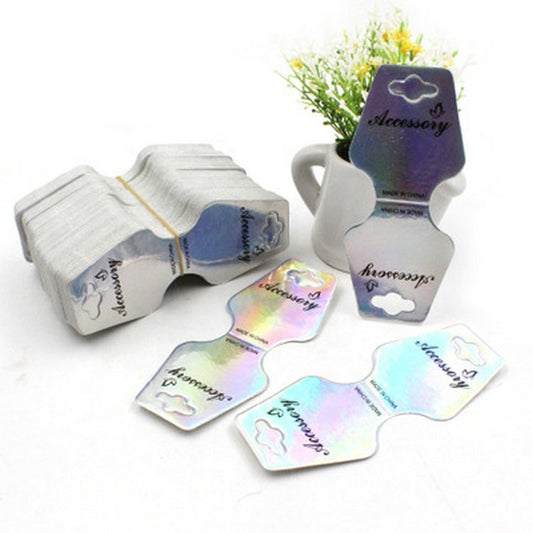 Silver Paper Hanging Holder Jewelry Accessories Hair Rope Bracelet Bangle Necklace Display Paper Card