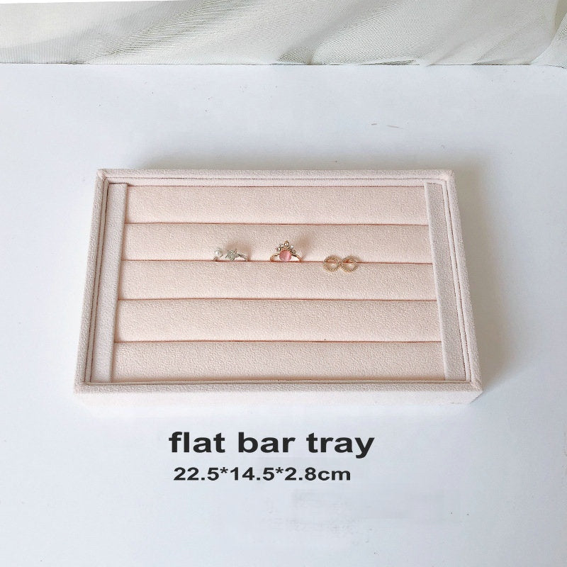 small size luxury beige velvet tray jewellery stackers body jewelry display tray for ring earring pendant necklace bracelet