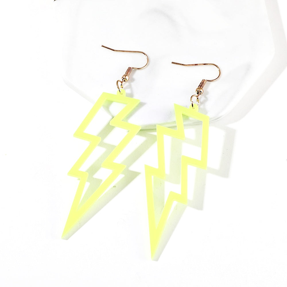 fashion acrylic resin plastic thunder-and-lightn bolt dangle drop earring women earrings jewelry