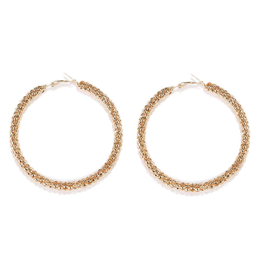 cheap brass alloy Silver gold color 7cm big hoop dangle fashion punk fashion earrings jewelry women