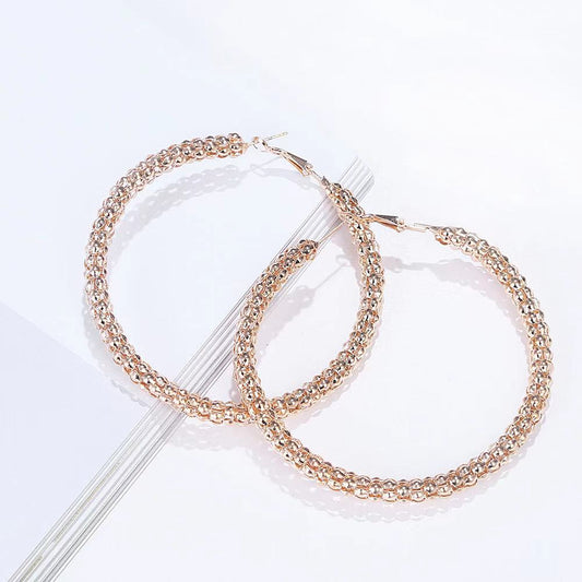 cheap brass alloy Silver gold color 7cm big hoop dangle fashion punk fashion earrings jewelry women