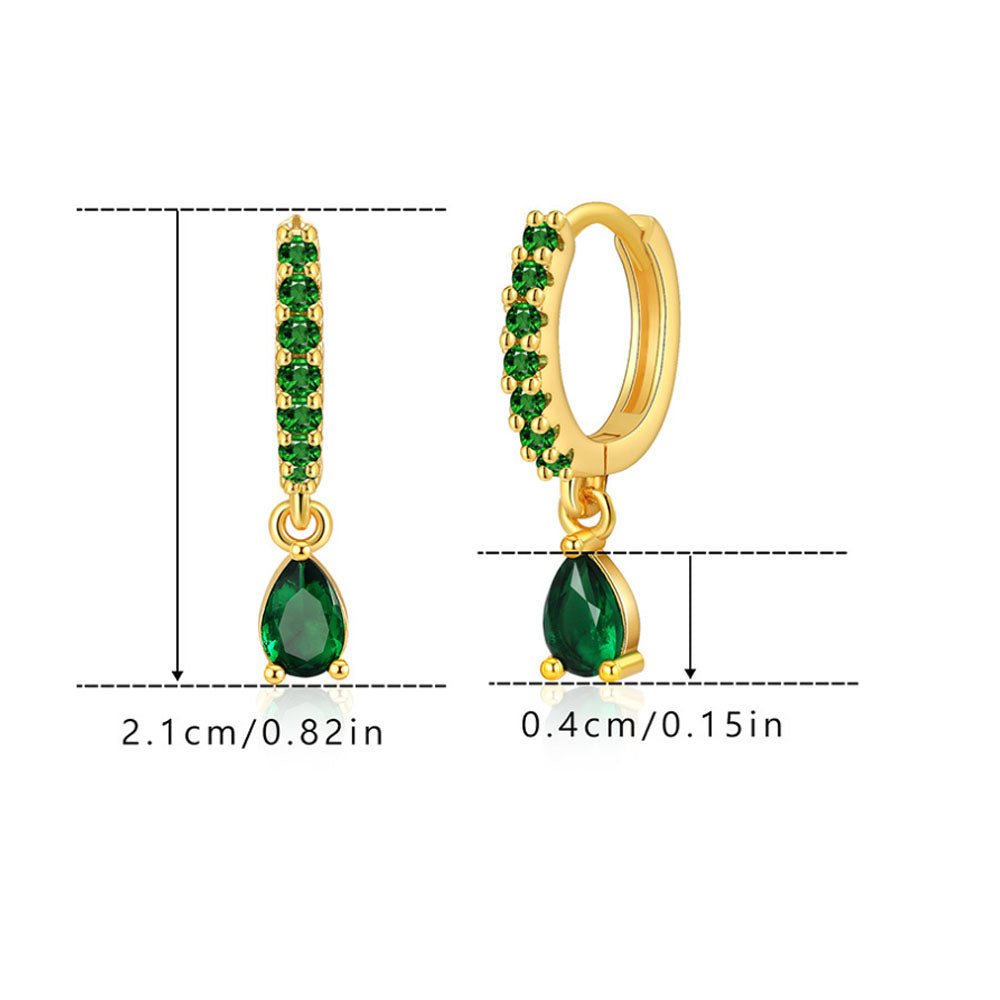 ladies fashion alloy material zircon beads green emerald dangle long earring party performance earrings manufacturer wholesaler
