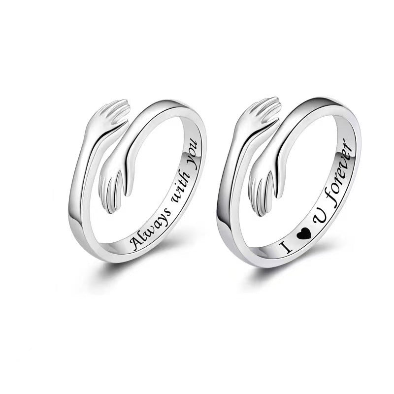 wholesale alloy hug you embrace love you always finger ring jewelry women China Manufacturer Supplier
