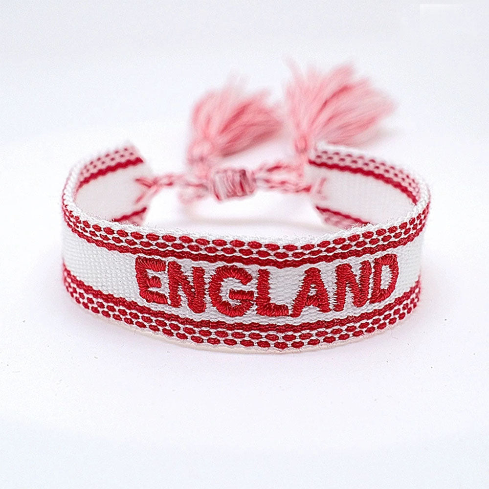 boho handmade adjustable cord women country flag color sports competition country bracelet jewelry