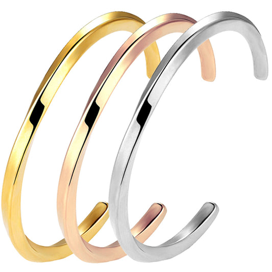 wholesale stainless steel 18k gold plated twist cuff 4mm wide bangle bracelet unisex China Manufacturer Supplier