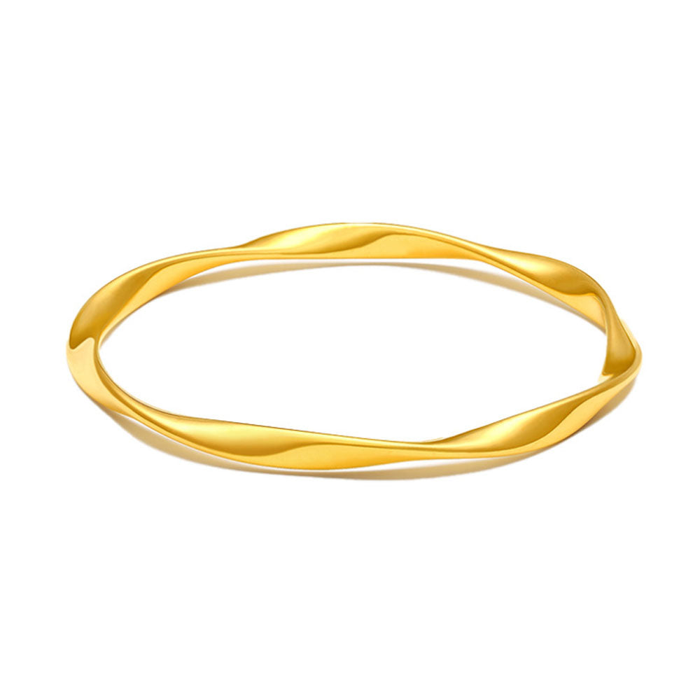 wholesale high quality Mobius band stainless steel 18k gold plated bangle bracelet jewelry woman china supplier