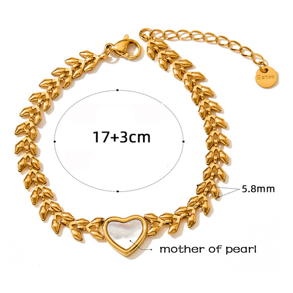 wholesale high quality stainless steel chain heart charm bangle bracelet jewelry woman china supplier