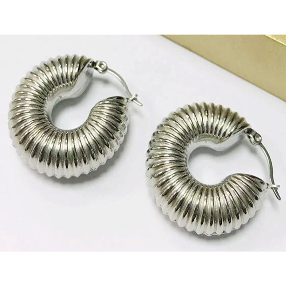 fashion thick chunky pvd gold plated stainless steel hoop earring women earrings jewelry