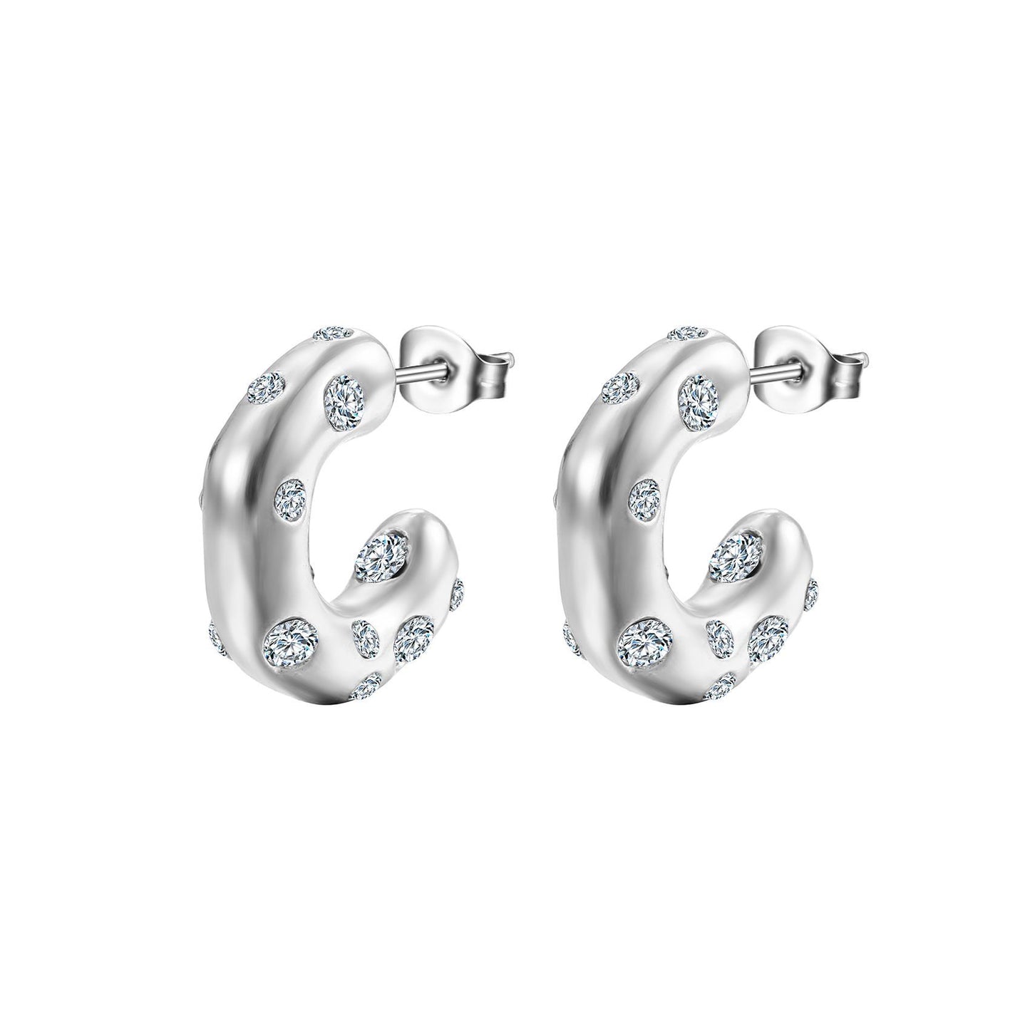 wholesale steel zircon earrings women