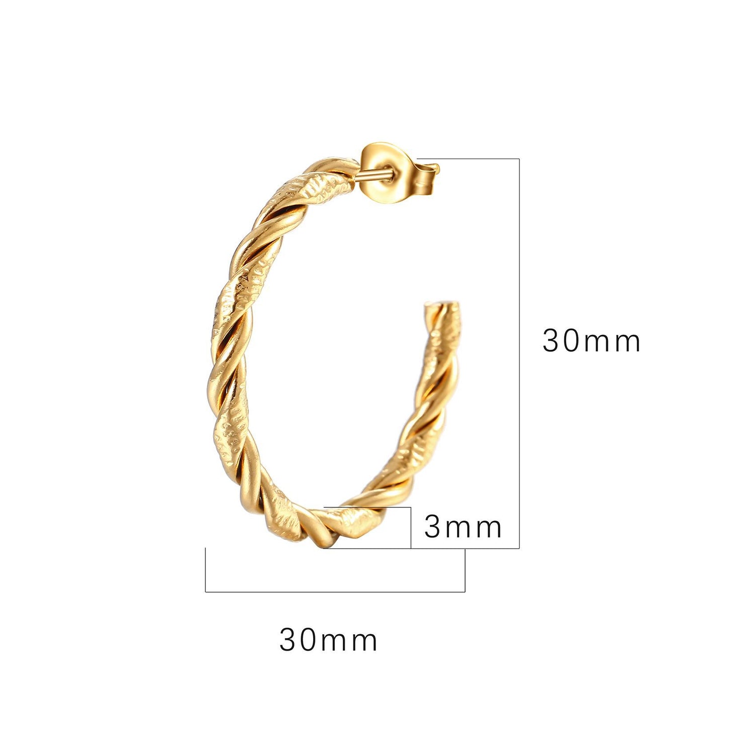 wholesale twist half hoop earring