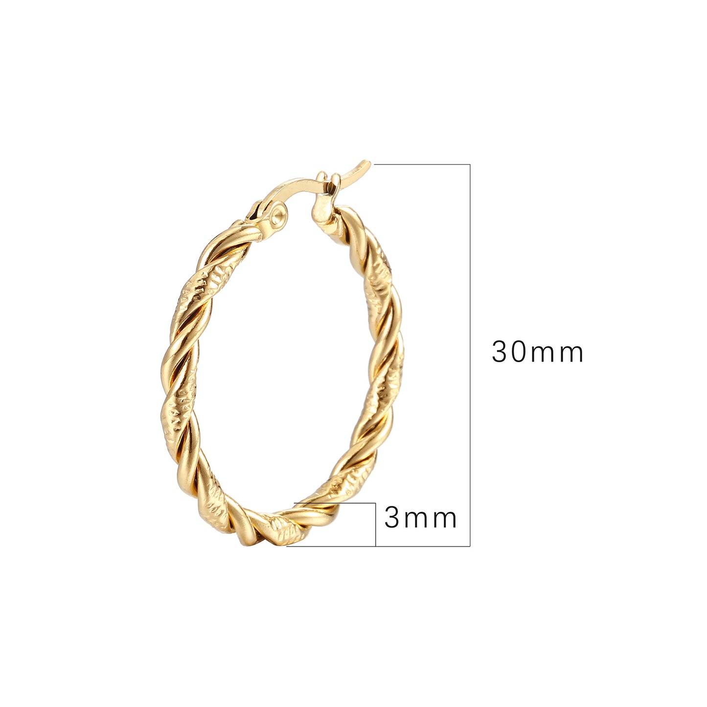 twist hoop earring 3cm supplier