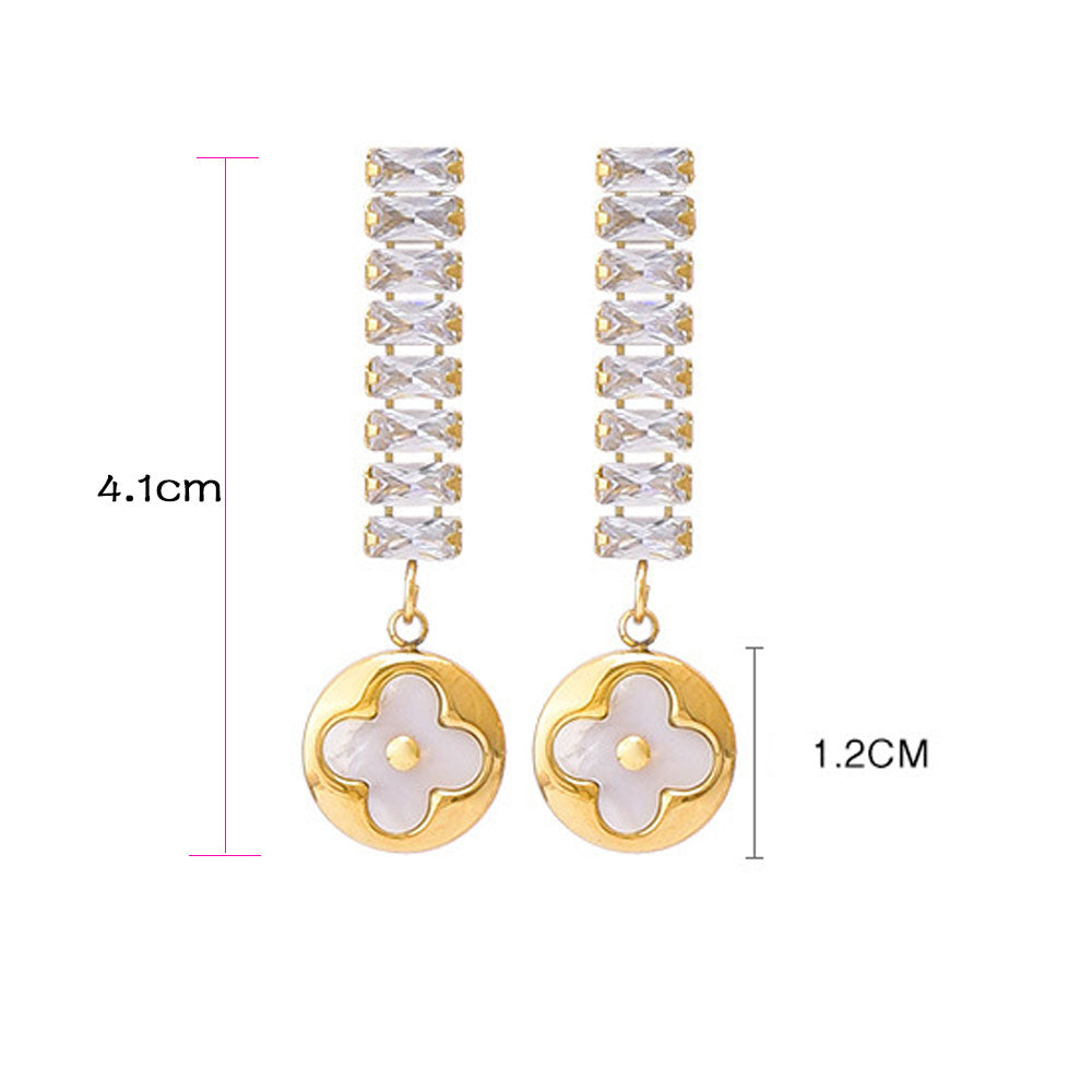 wholesale stainless steel gold plated zircon charm tree of life evil eyes earring women China manufacturer factory supplier