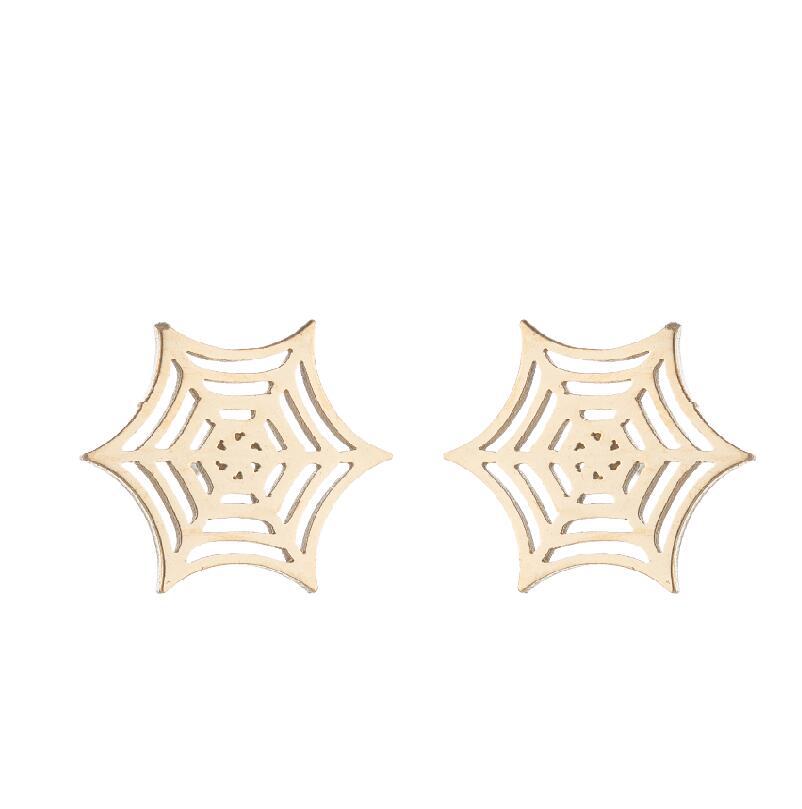 wholesale tiny charm stainless steel spider Cobweb stud earrings jewelry earring unisex china manufacturer supplier