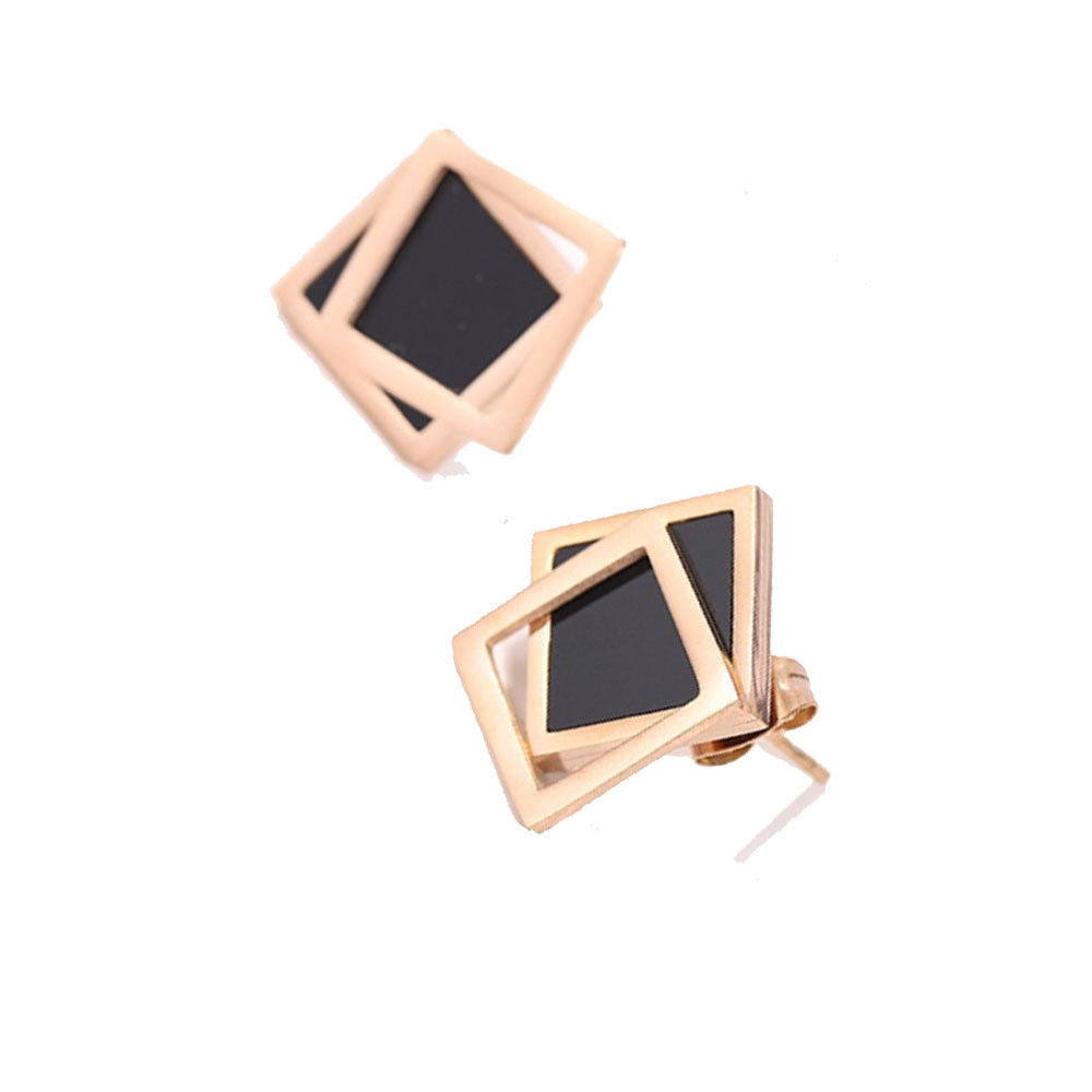 wholesale tiny charm stainless steel square stud earrings jewelry earring unisex china manufacturer supplier