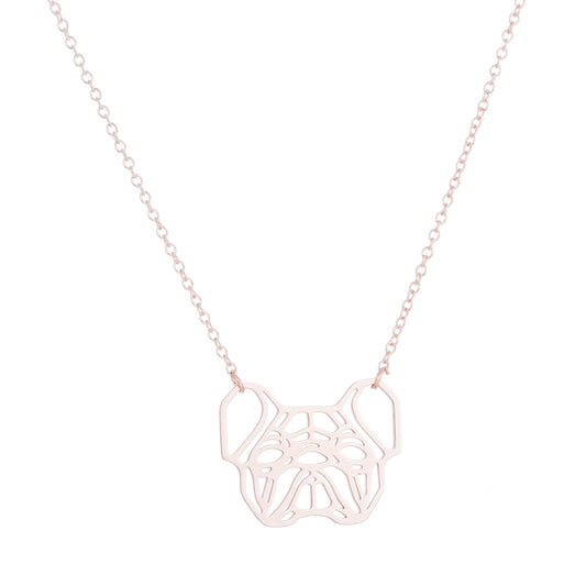 dog pendant necklace made by stainless steel material gold, rose gold and silver 3 colors available pendant size: 24x20mm 45cm chain