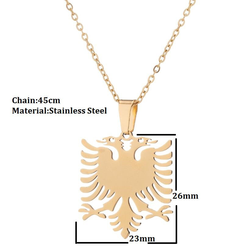 wholesale stainless steel necklace Albanian eagle pendant charm jewelry necklaces women china supplier