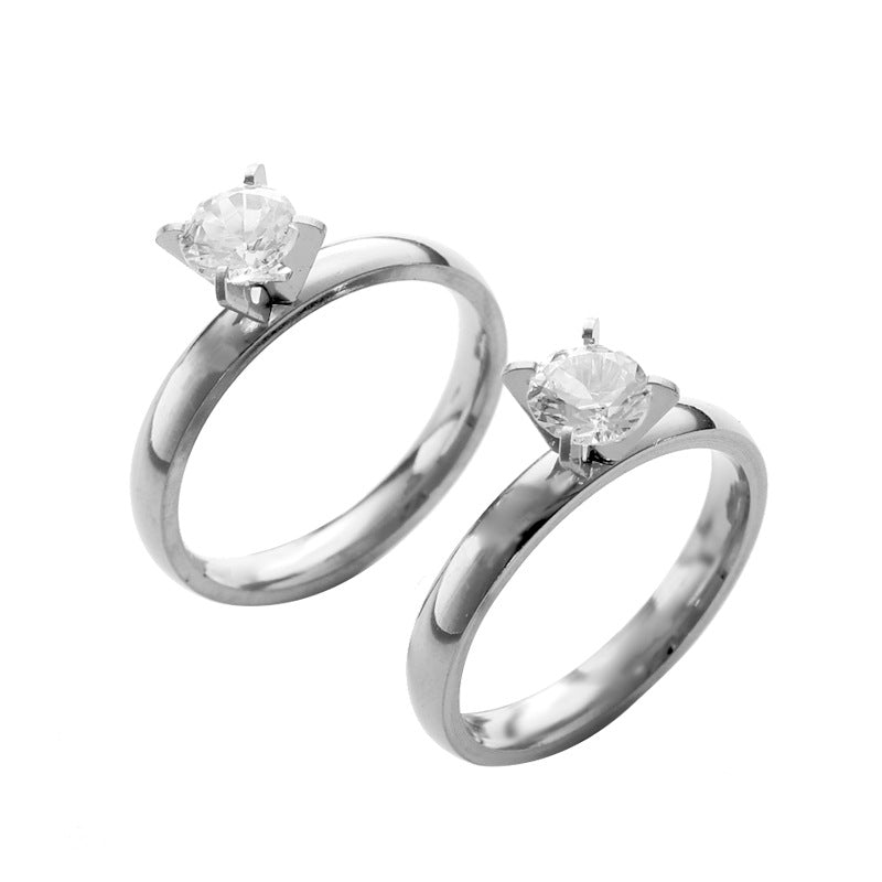 wholesale 4mm zircon diamond zircon wedding 4 claws ring manufacture
