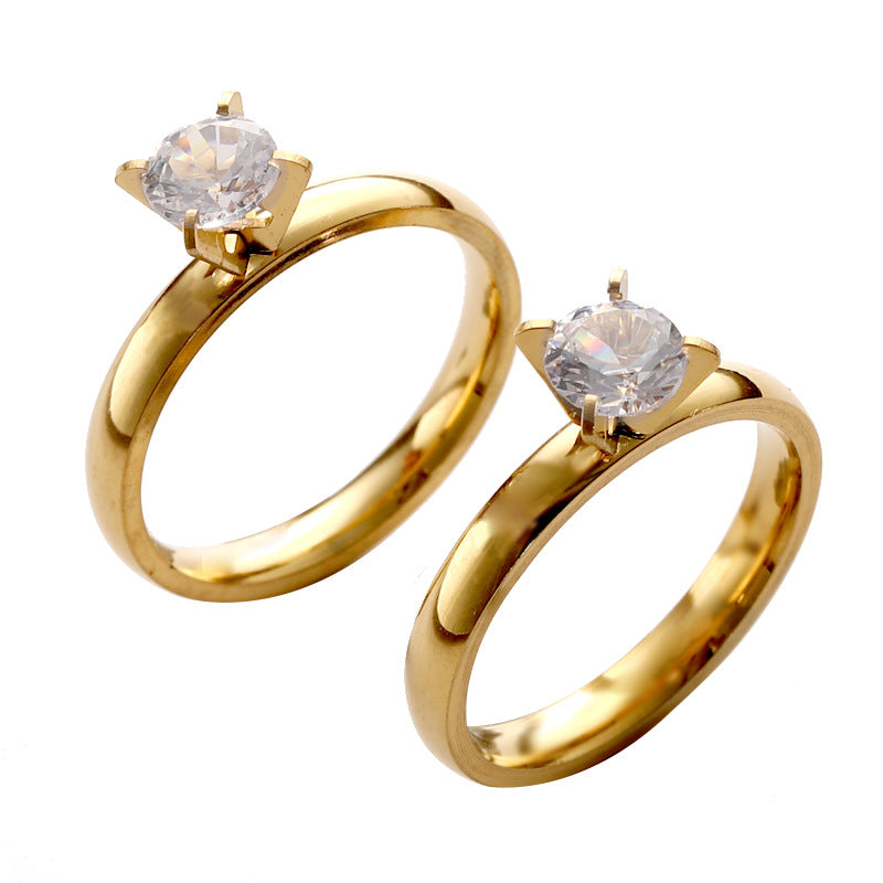 wholesale 4mm zircon diamond zircon wedding 4 claws ring manufacture
