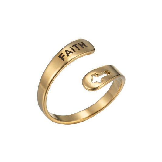 wholesale fashion wedding party stainless steel inspirational engraving finger ring jewelry unisex rings manufacturer supplier