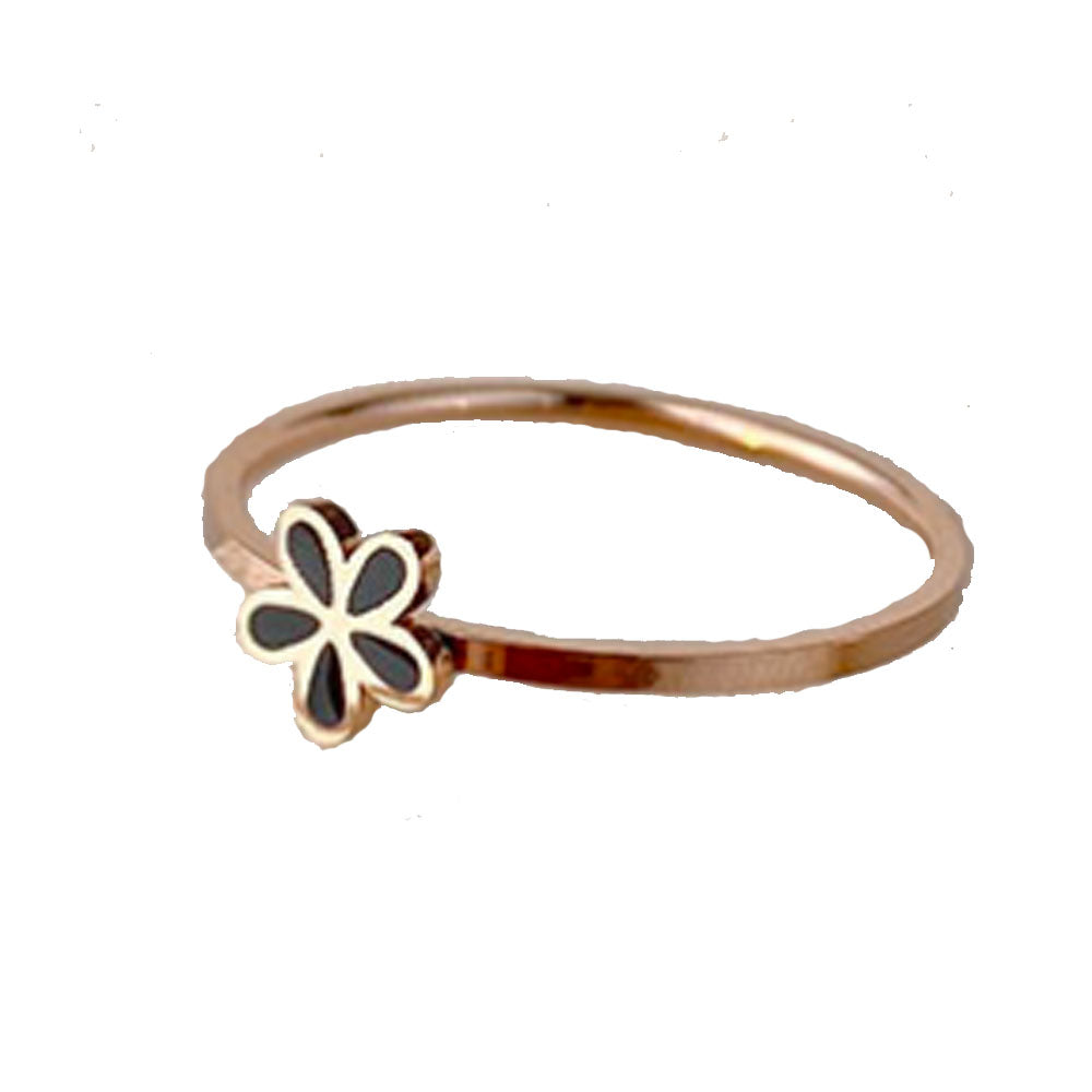 wholesale fashion wedding party stainless steel daisy flower charm finger ring jewelry unisex rings manufacturer supplier